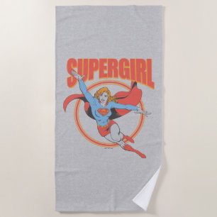 True Vintage Supergirl Flying Graphic Beach Towel