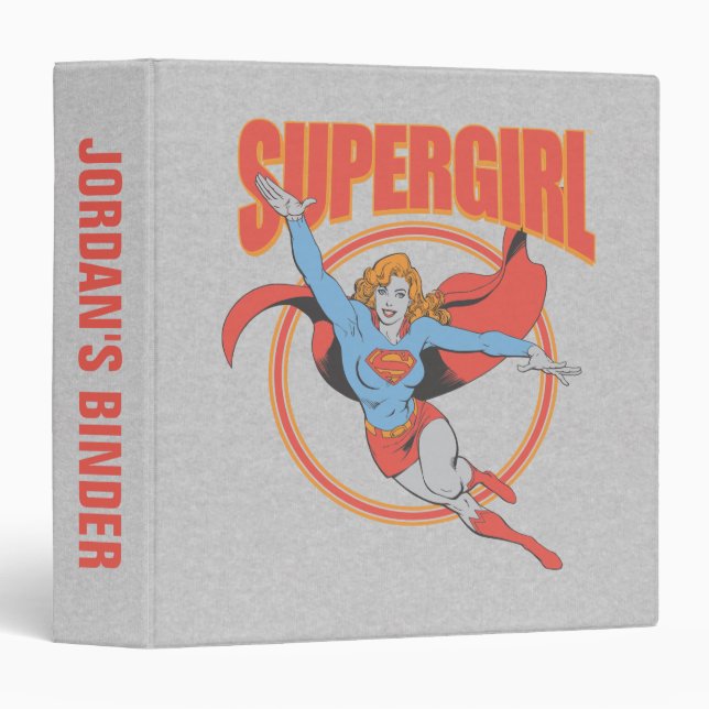 True Vintage Supergirl Flying Graphic Binder (Front/Spine)
