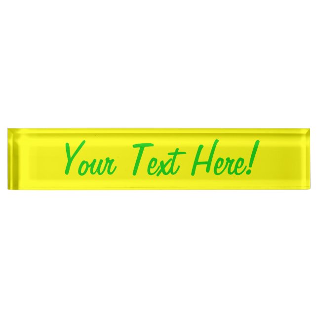 True Yellow Fluo Colour Delight Ready to Customize Nameplate (Front)