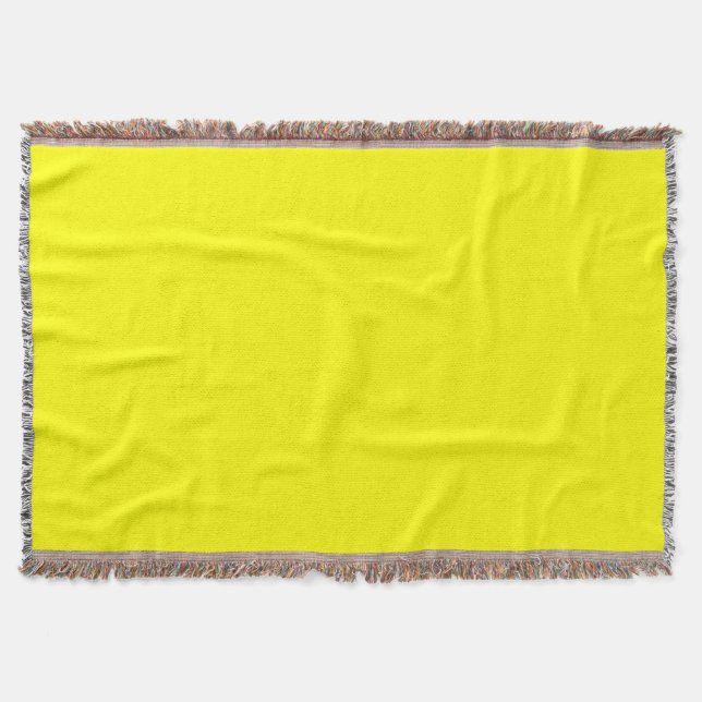 True Yellow Fluo Colour Delight Ready to Customize Throw Blanket (Front)