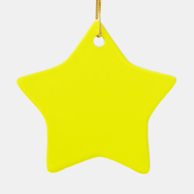 True Yellow Fluo Delight Decor Ready to Customize Ceramic Ornament (Back)