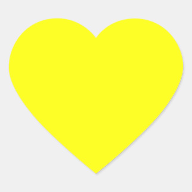 True Yellow Fluo Delight to Customize Heart Sticker (Front)