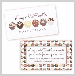 Truffes chocolats carte de visite