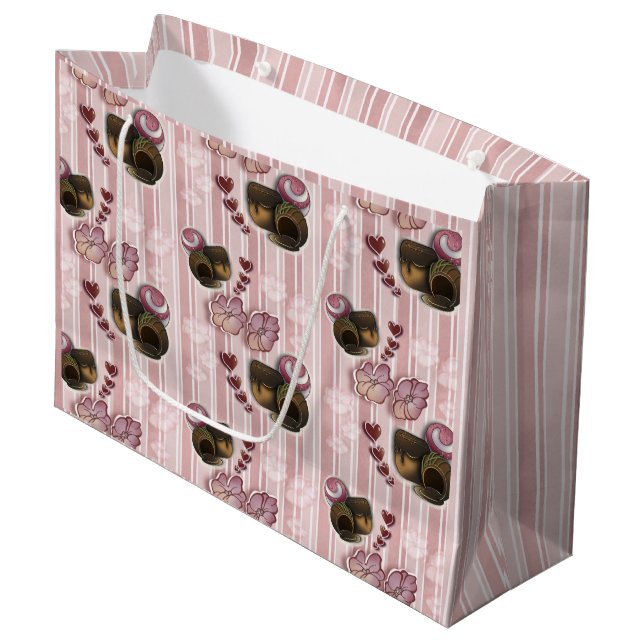 Truffle- Stripes Large Gift Bag (Front Angled)