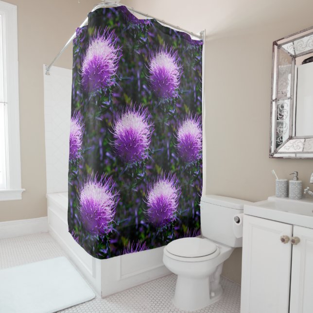 Truffula Trees Shower Curtain (In Situ)