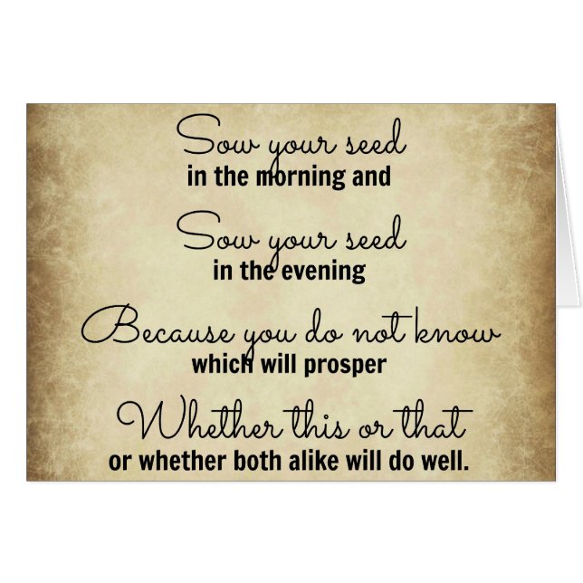 Truie de vers de bible d'Ecclesiastes votre graine (Devant horizontal)