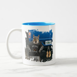 Truk Nutz - funny squirrel truck nuts Two-Tone Coffee Mug