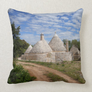 Trulli houses in Puglia/Apulia Throw Pillow