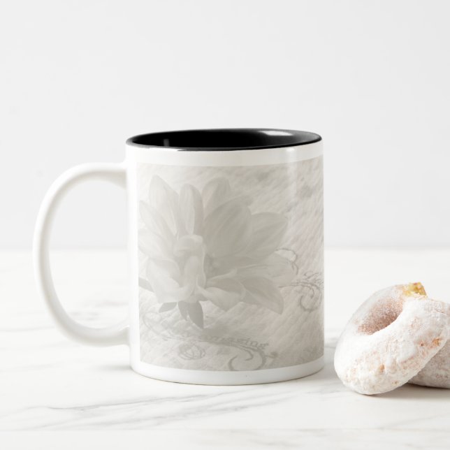 Truly Amazing Dahlia Two-Tone Coffee Mug (With Donut)