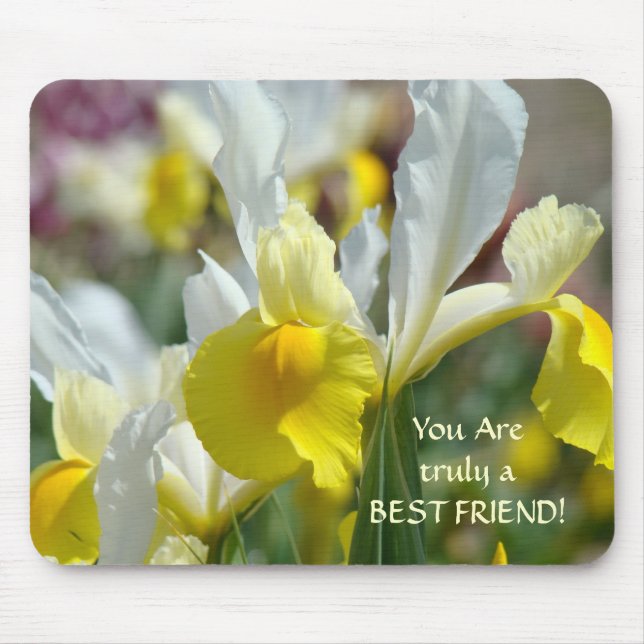 TRULY BEST FRIEND! Gift Mousepad Iris Flowers (Front)
