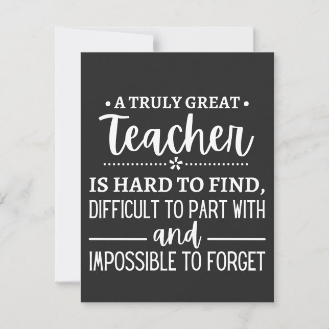 Truly Great Teacher Thank You Card (Front)