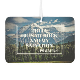 Truly He My Rock Christian Bible Verse Mountain Air Freshener