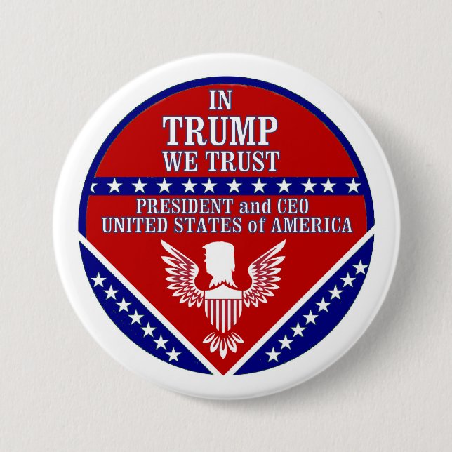 Trump '16 3 inch round button (Front)