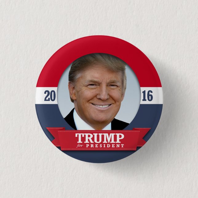 Trump 2016 1 inch round button (Front)