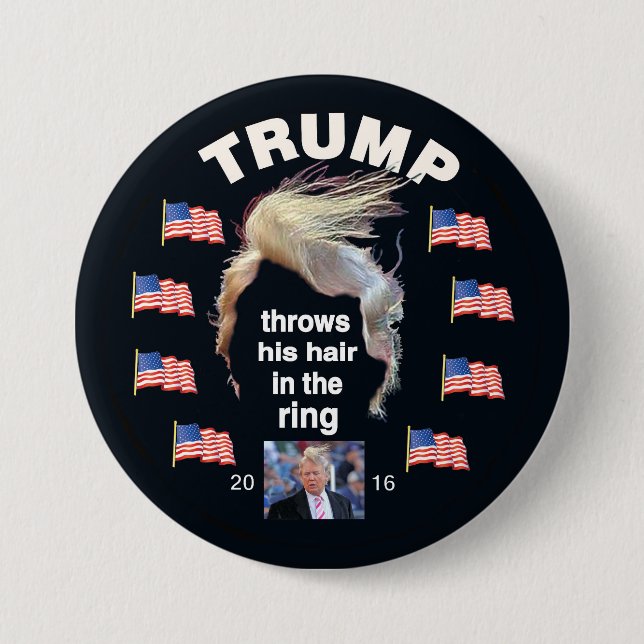 Trump 2016 3 inch round button (Front)