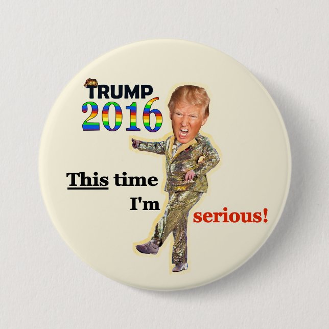 Trump 2016 3 inch round button (Front)