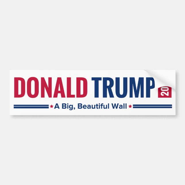 Trump 2016 - A Big, Beautiful Wall! Bumper Sticker (Front)