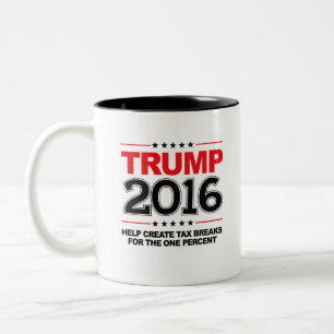 TRUMP 2016 - Create tax breaks for the one percent Two-Tone Coffee Mug