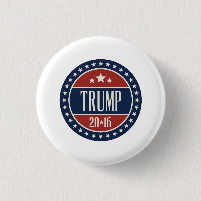 Trump 2016 Stars and Circles Badge 1 Inch Round Button (Front)