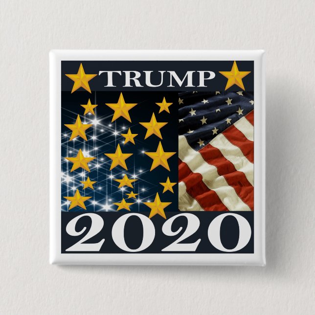 TRUMP 2020 2 INCH SQUARE BUTTON (Front)