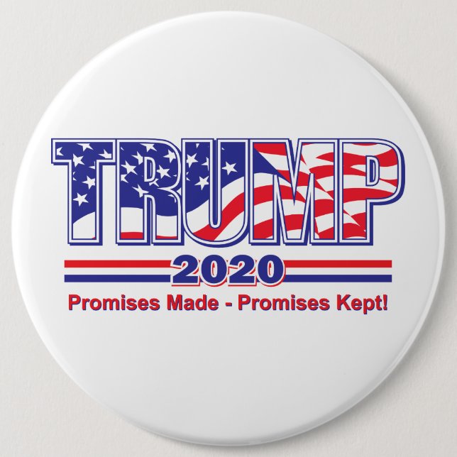 TRUMP 2020 6 INCH ROUND BUTTON (Front)