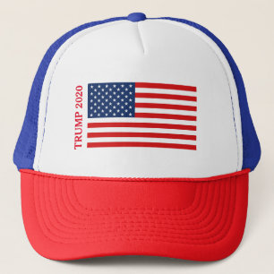 TRUMP 2020 American Flag Trucker Hat