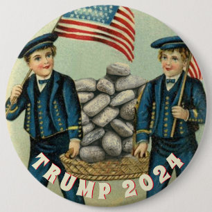 TRUMP 2020 BUILD THAT WALL 6 INCH ROUND BUTTON