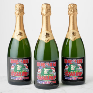 Trump 2020 Drain The Swamp Sparkling Wine Label