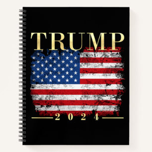 Trump 2020 Elegant Gold Vintage Flag Notebook