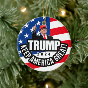Trump 2020 Keep America Great Ceramic Ornament