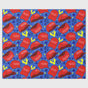 Trump 2020 MAGA Hat Pattern - Blue - Wrapping Paper