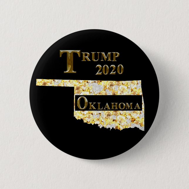 TRUMP 2020 OKLAHOMA 2 INCH ROUND BUTTON (Front)