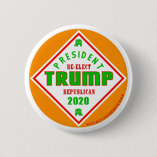 Trump 2020 political button hot sauce style