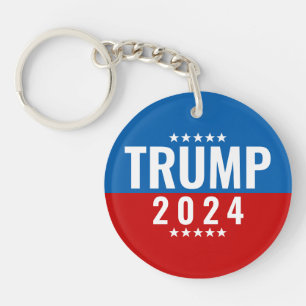 Trump 2020 Red and Blue w/Stars Keychain