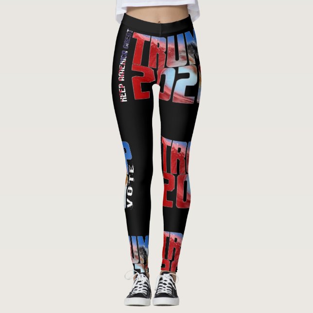 Trump 2020 RED WAVE LEGGINGS (Front)
