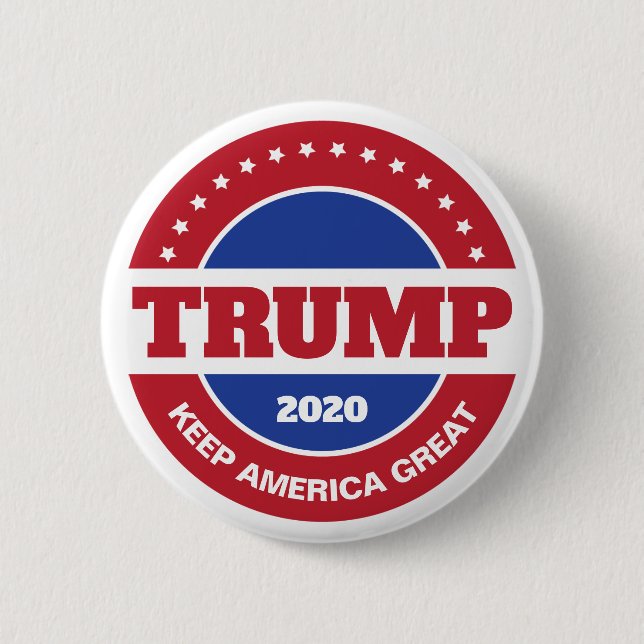 Trump 2020 Red White and Blue 2 Inch Round Button (Front)