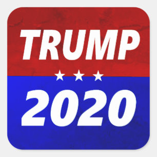 Trump 2020 red, white and blue political square sticker