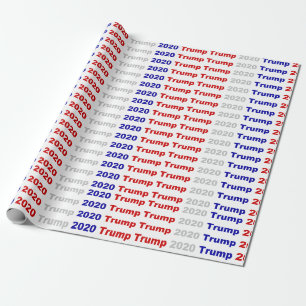 Trump 2020 red white and blue wrapping paper