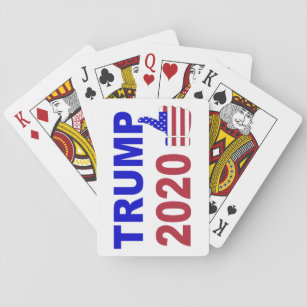 Trump 2020 Thumbs Up red white and blue Playing Cards