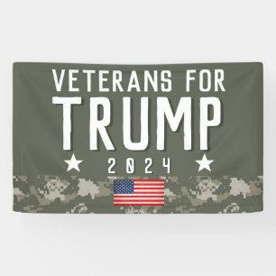 Trump 2020 Veterans for Trump Camo Banner