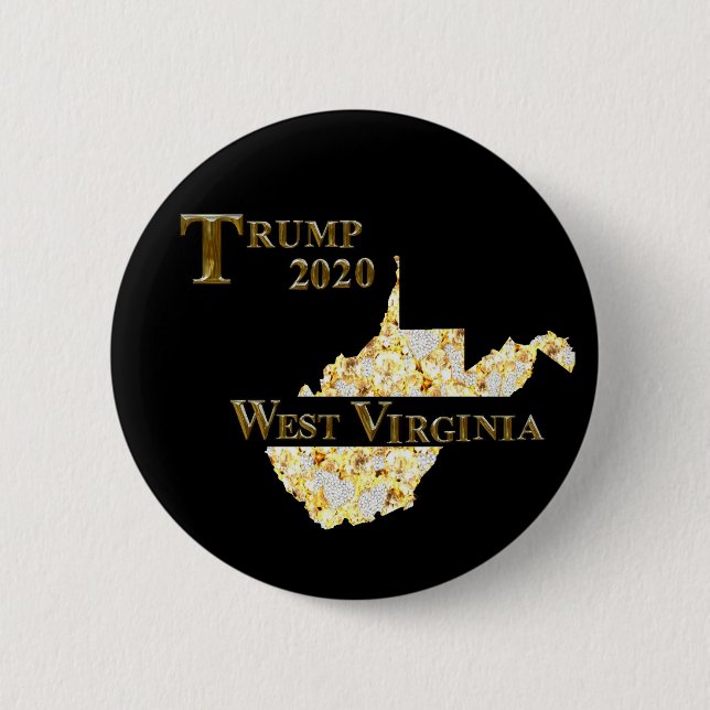 TRUMP 2020 WEST VIRGINIA 2 INCH ROUND BUTTON (Front)
