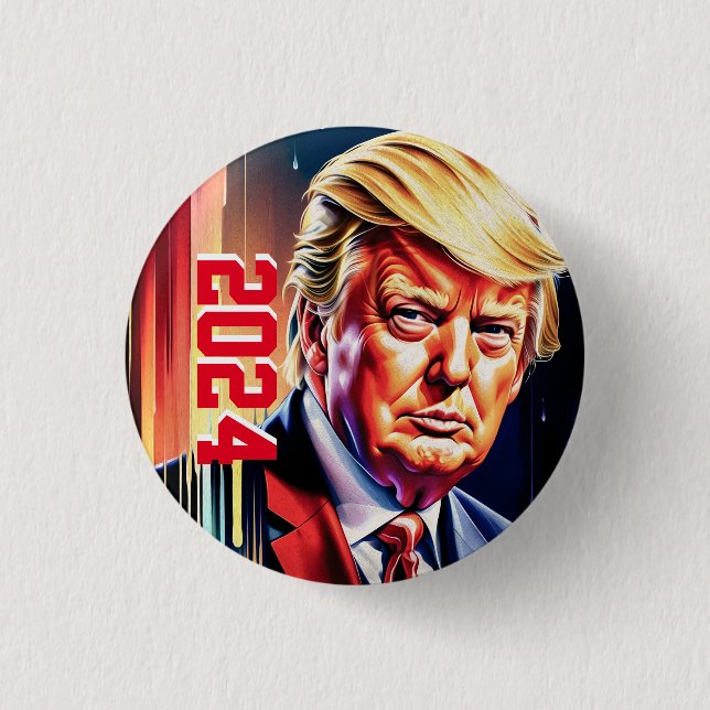Trump 2024 1 inch round button (Front)