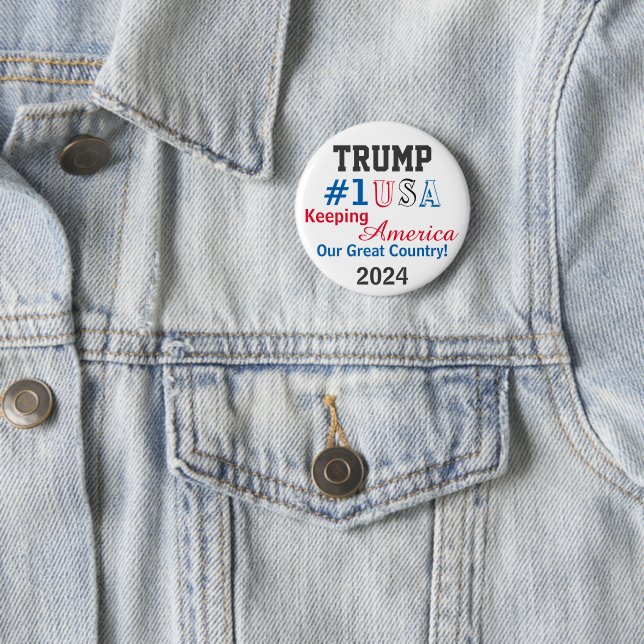 Trump 2024 2 inch round button (In Situ)