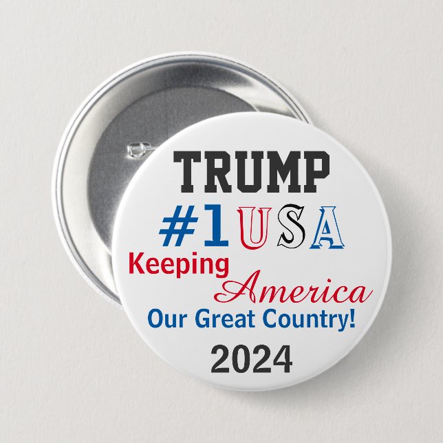 Trump 2024 3 inch round button (Front & Back)