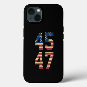 Trump 2024 45 47 Vintage American Flag Retro 4547 iPhone 13 Case