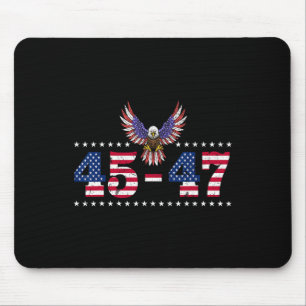 Trump 2024 45 47 Vintage American Flag Retro 4547 Mouse Pad