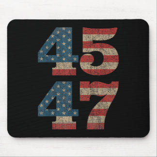 Trump 2024 45 47 Vintage American Flag Retro 4547 Mouse Pad