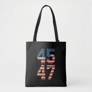 Trump 2024 45 47 Vintage American Flag Retro 4547  Tote Bag