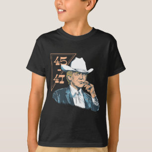 Trump 2024 45 47 Vintage Cowboy Western Trump Dadd T-Shirt