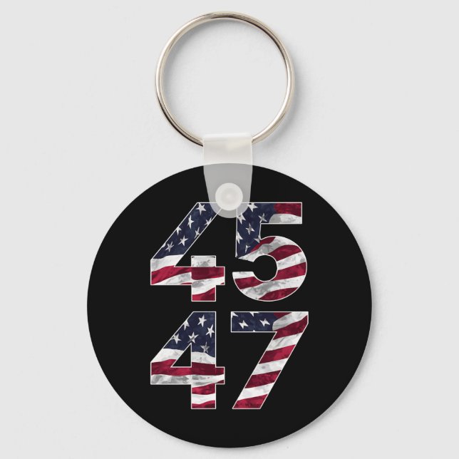 Trump 2024 45 47 Vintage USA Keychain (Front)